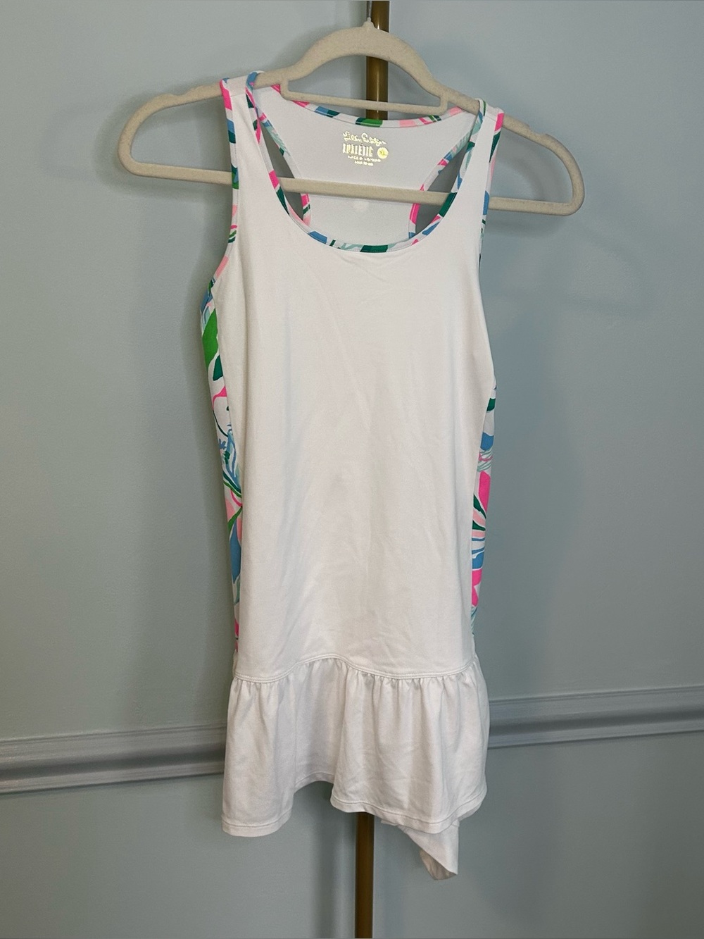 Lilly Pulitzer Resort White Mini Mixed Resort Double Dress w/Shorts Size XL Girl
